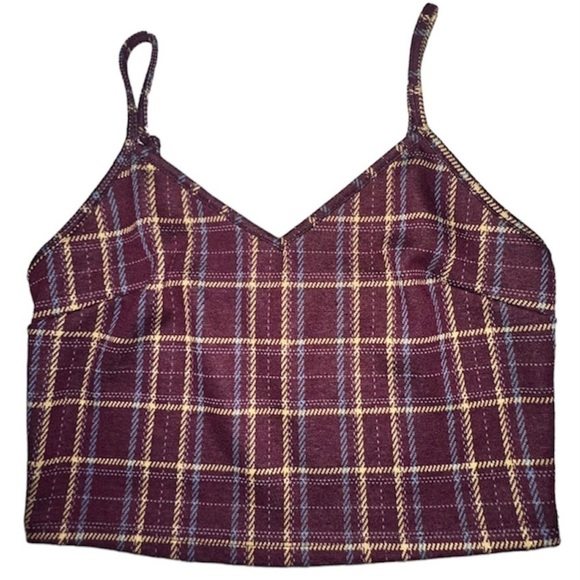 POPULAR BASICS Plaid Outfit 2-pc Crop Top Skort Stretch Junior’s M - Picture 2 of 16